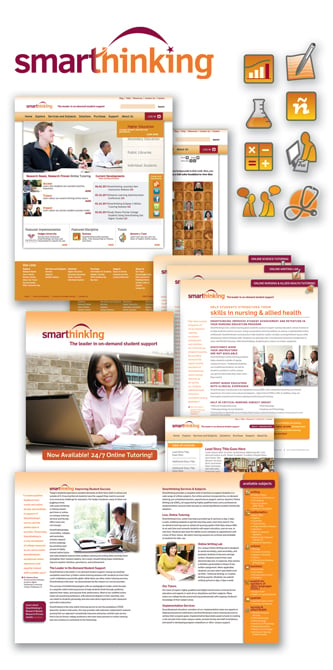 Smarthinking, Inc vertical banner showing screenshots of different sizes