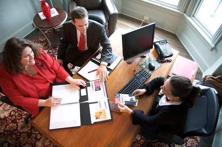 Top down view of a meeting