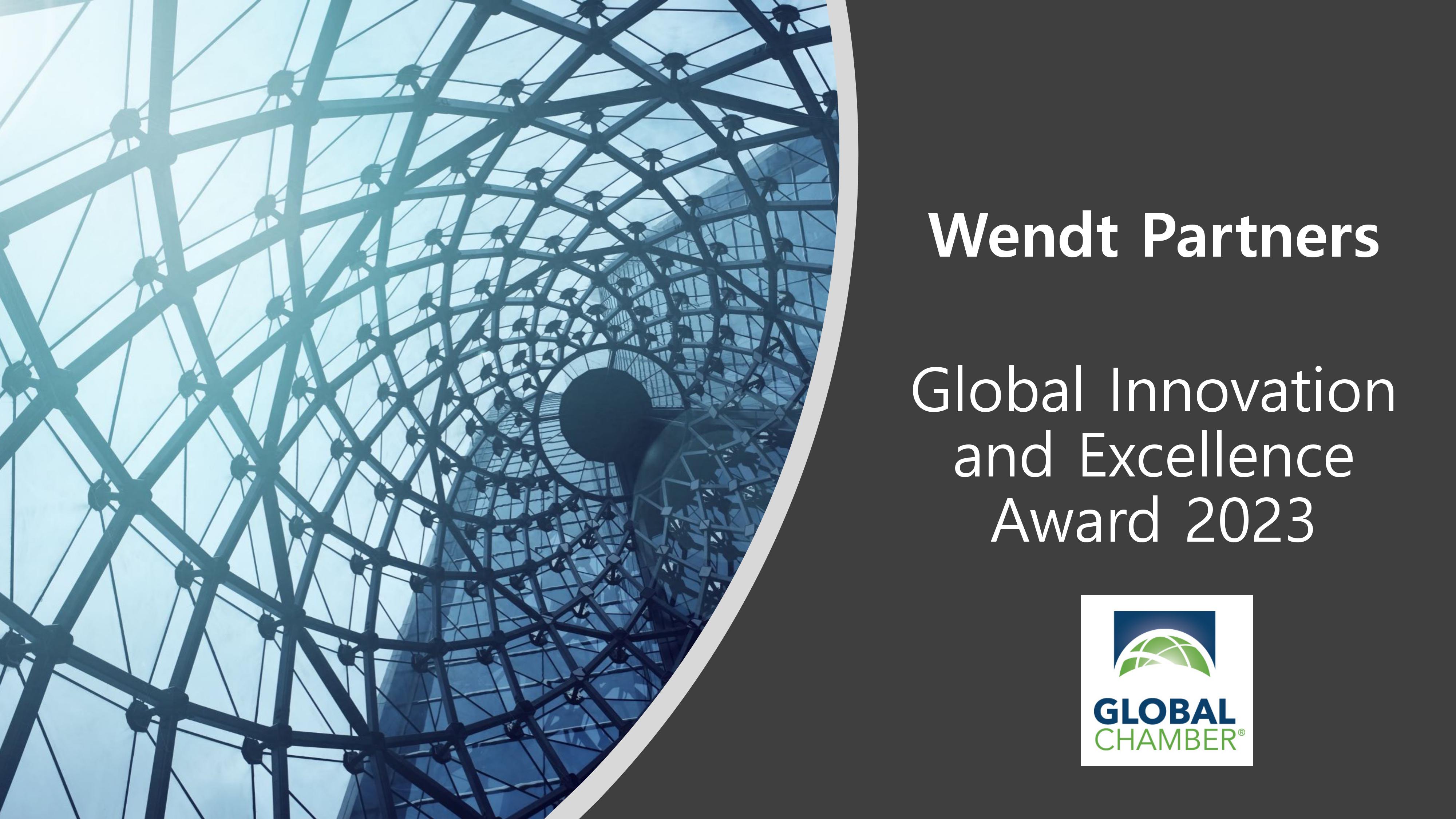 Wendt Partners Recognized with Global Chamber® Innovation & Excellence Award for 2023