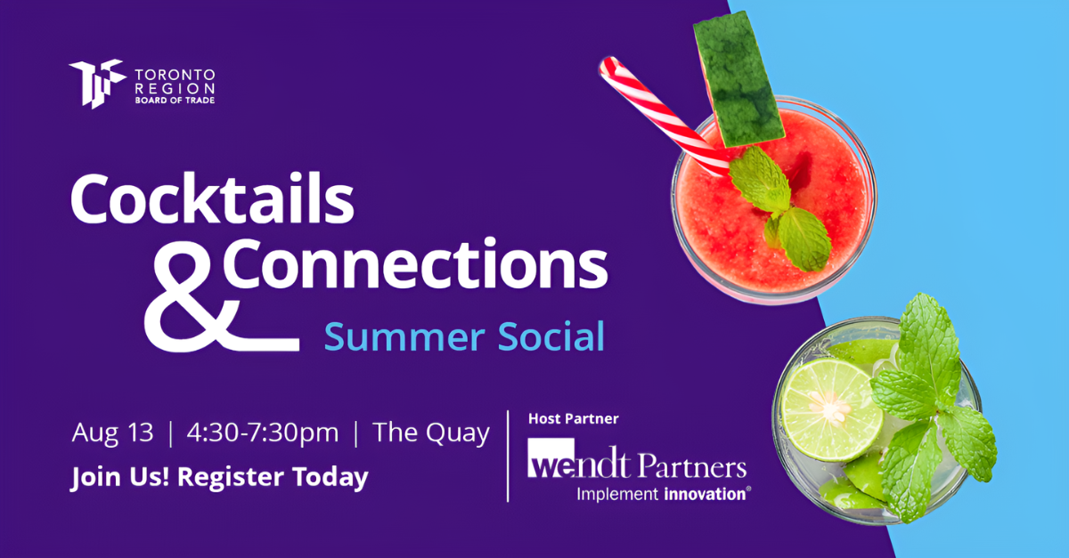 Wendt Partners team welcoming Toronto business professionals at Summer Cocktails & Connections
