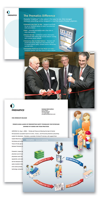 The Prematics Difference vertical banner showing an infographic and a red ribbon cutting